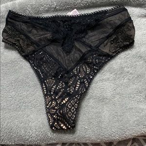 Black lace thong from Victoria’s Secret
